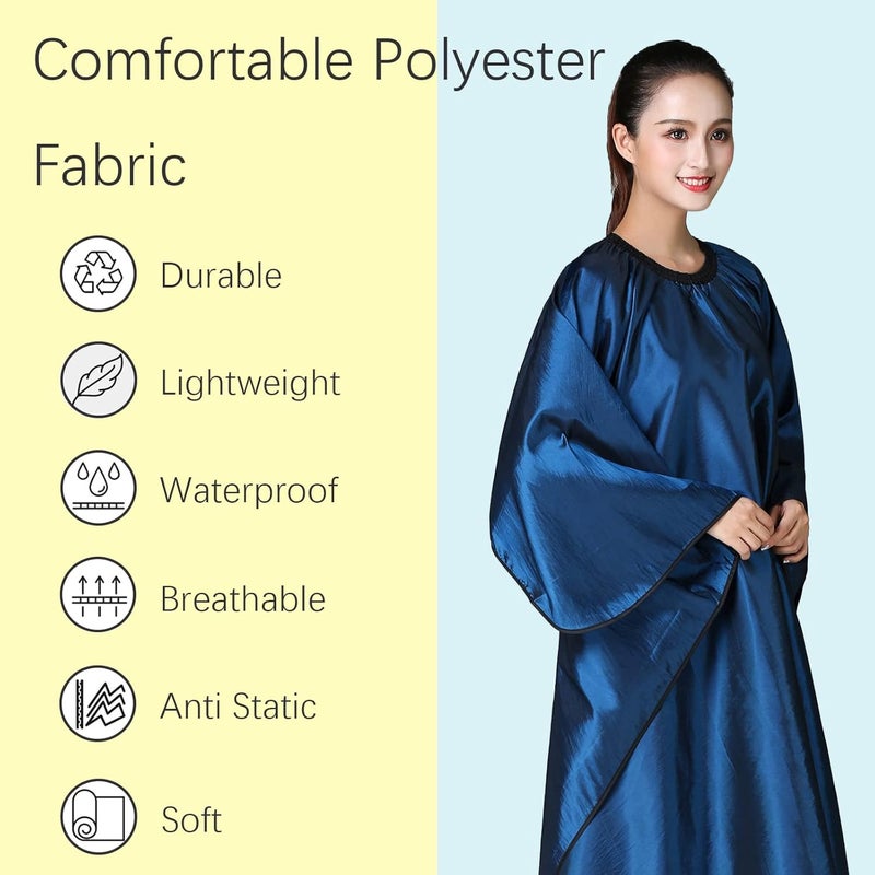 Iusmnur Barber Cape, Professional Hair Salon Cape with Adjustable Metal Clip, Shampoo Hair Cutting Cape for Barbers and Stylists - 55 x 63 inches (Blue) - Image 3